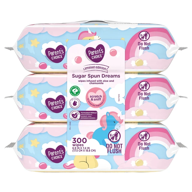 Alt view image 3 of 6 - Parent's Choice Sugar Spun Dreams Limited Edition Baby Wipes, 300 Count