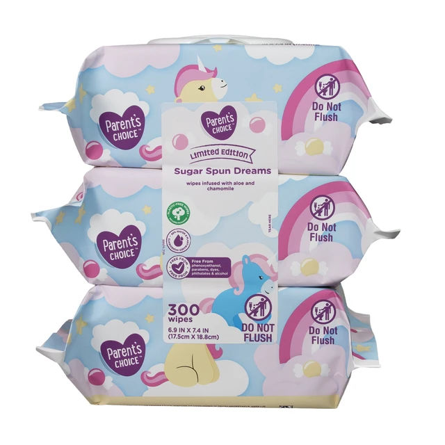 Alt view image 6 of 6 - Parent's Choice Sugar Spun Dreams Limited Edition Baby Wipes, 300 Count