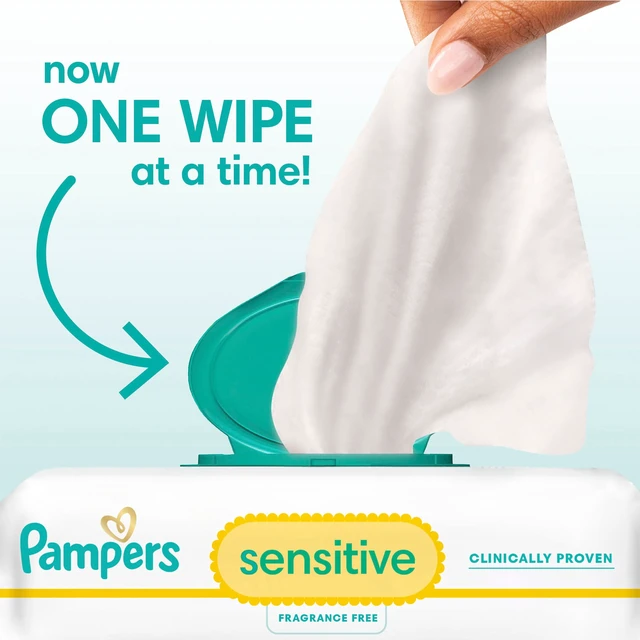 Alt view image 3 of 6 - Pampers Sensitive Baby Wipes Unscented, 6-Pack, 336 Count