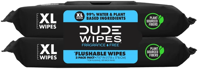 Alt view image 4 of 6 - DUDE Wipes XL Flushable Wipes Unscented 48 Count 2 Pack for Home Use