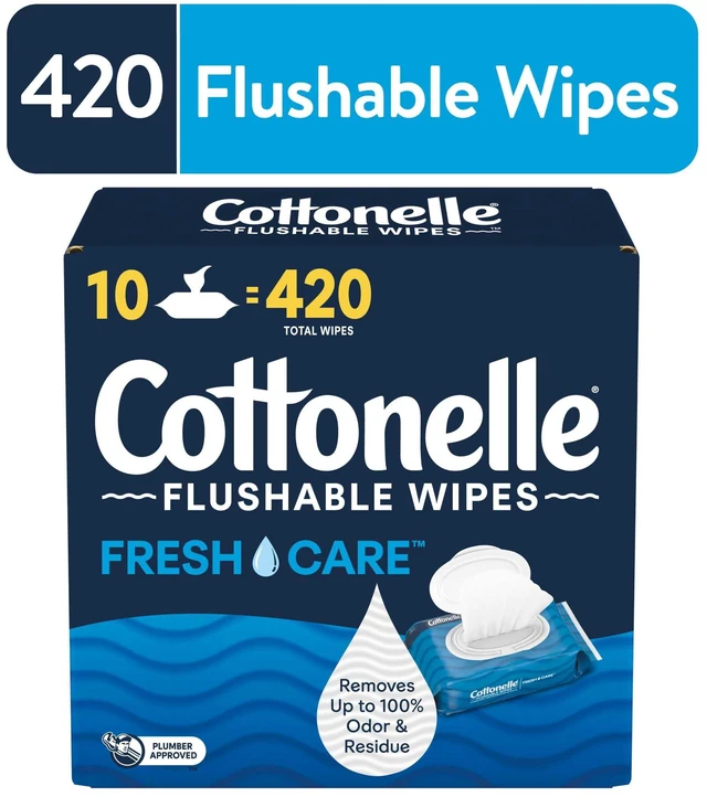 Main image of Cottonelle Fresh Care Flushable Wet Wipes 10 Flip-Top Packs