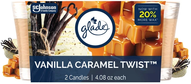 Main image of Glade Single Wick Candle Vanilla Caramel Twist 8.16oz 2 Count