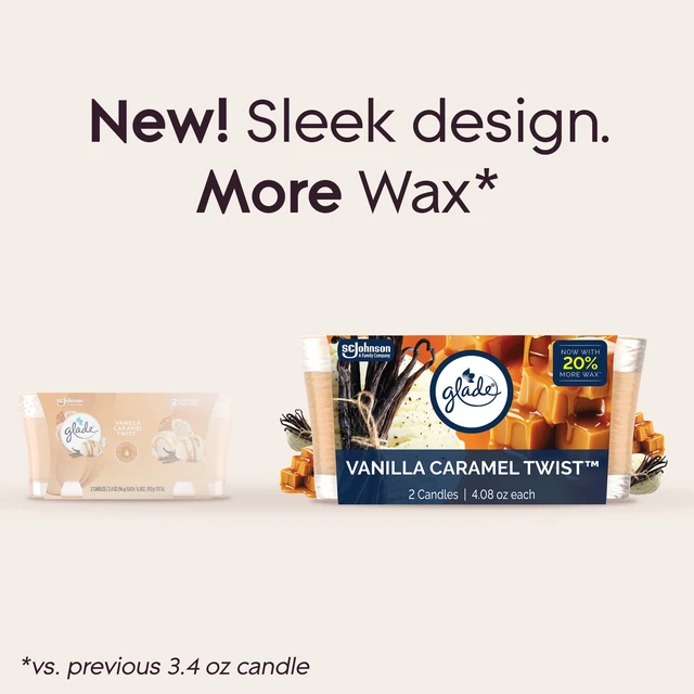 Alt view image 5 of 6 - Glade Single Wick Candle Vanilla Caramel Twist 8.16oz 2 Count