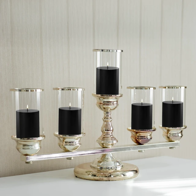 Alt view image 5 of 6 - Mainstays 2-Pack Unscented Decorative Pillar Candle, Black, 3in x 4in