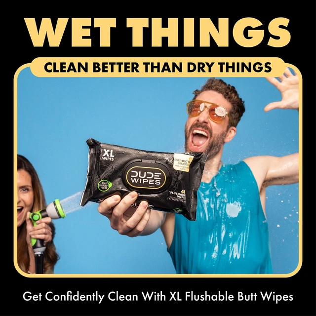 Alt view image 3 of 6 - DUDE Wipes XL Flushable Wet Wipes, Shea Butter Smooth, 144 Count