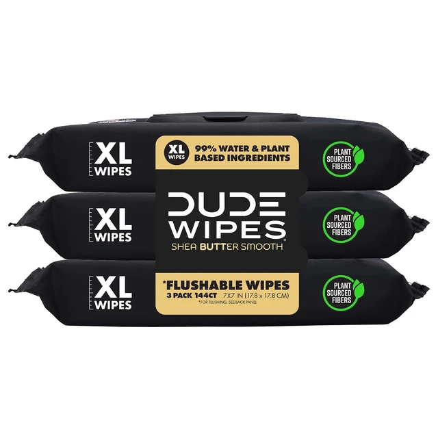 Alt view image 4 of 6 - DUDE Wipes XL Flushable Wet Wipes, Shea Butter Smooth, 144 Count