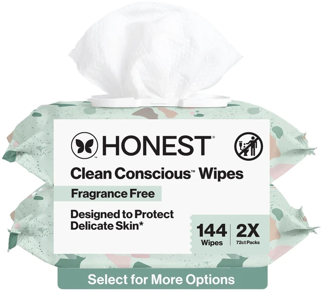 Main image of The Honest Company Plant Based Baby Wipes Fragrance Free, 144 Count