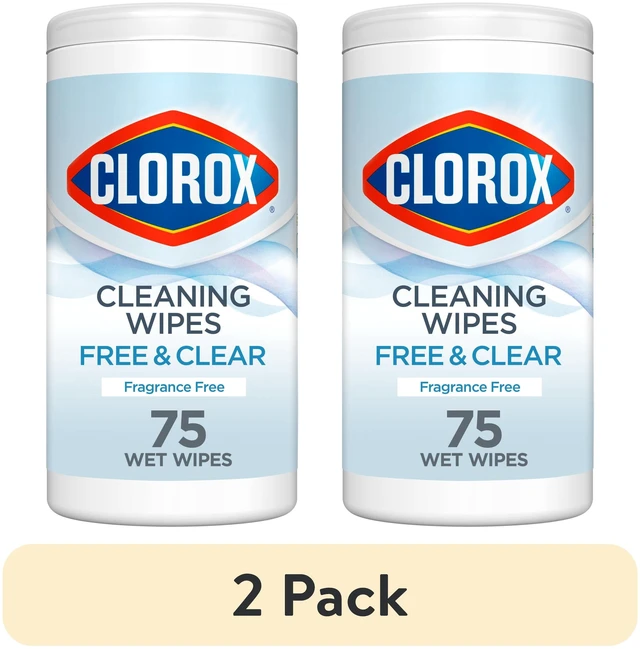 Main image of Clorox Free & Clear Cleaning Wipes, Fragrance Free, 2-Pack, 75 Count