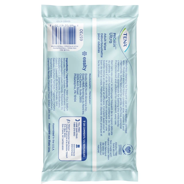 Alt view image 5 of 5 - Tena ProSkin Ultra Adult Wipes for Incontinence, 48 Count