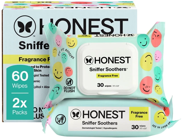 Main image of The Honest Company Sniffer Soothers Nose & Face Wipes, 60 Count