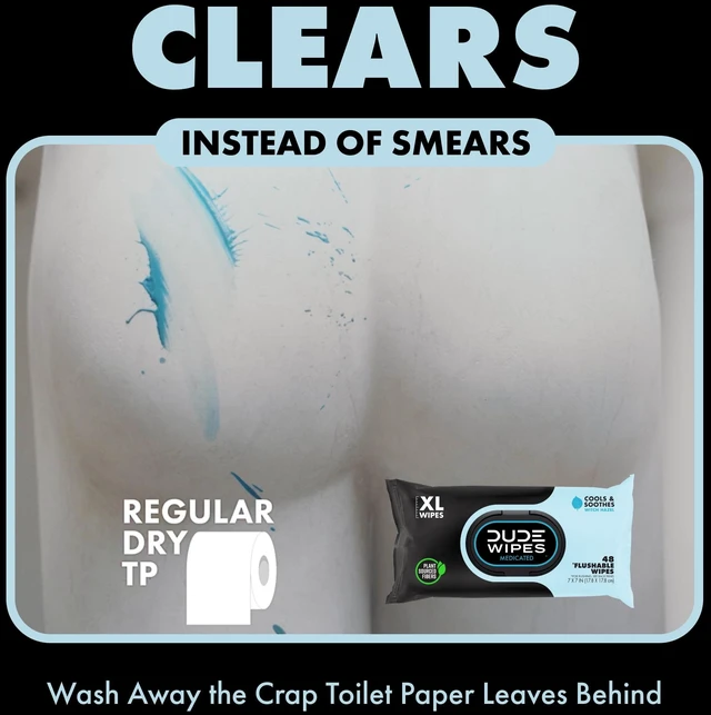 Alt view image 3 of 6 - DUDE Wipes XL Medicated Flushable Wipes, Unscented, 48 Count, for Hemorrhoid Relief