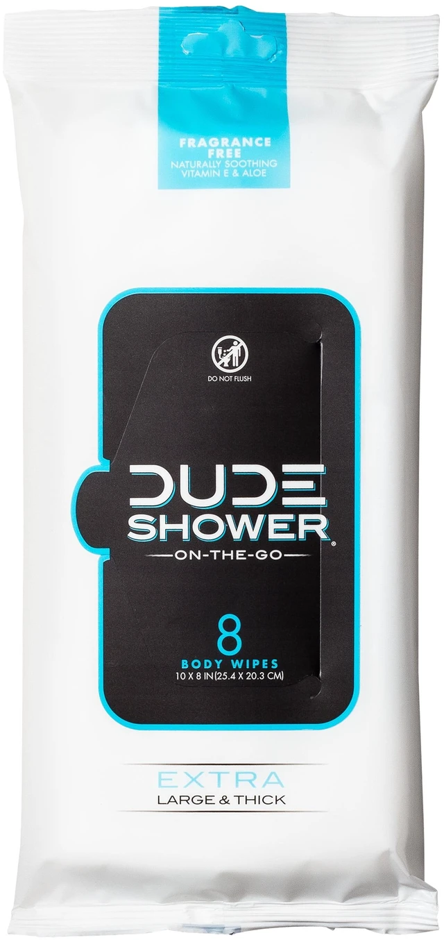 Main image of DUDE Wipes On-the-Go Shower Replacement Wipes, XL Full Body, Unscented, 8 Count