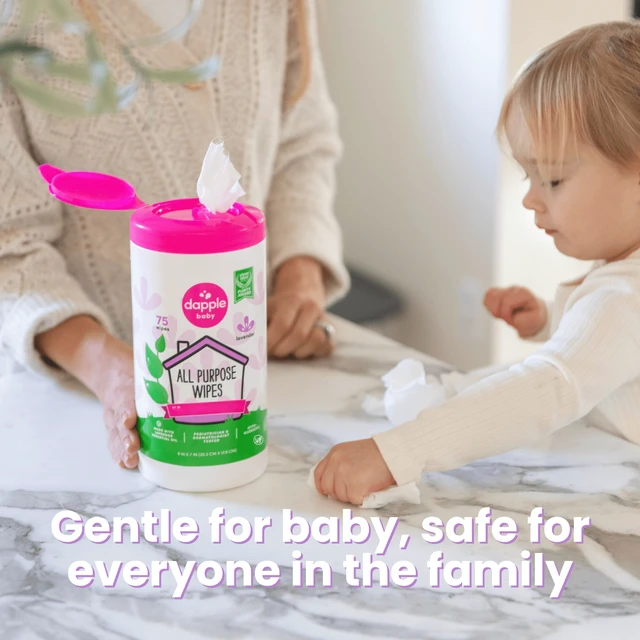Alt view image 2 of 6 - Dapple Baby All-Purpose Cleaning Wipes - 75 Plant-Based Wipes, Lavender Scent