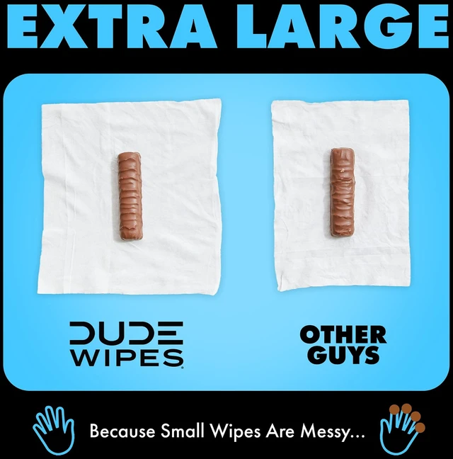 Alt view image 5 of 6 - DUDE Wipes Flushable Wipes XL Wet Wipes, Unscented, 48 Count, 6 Pack