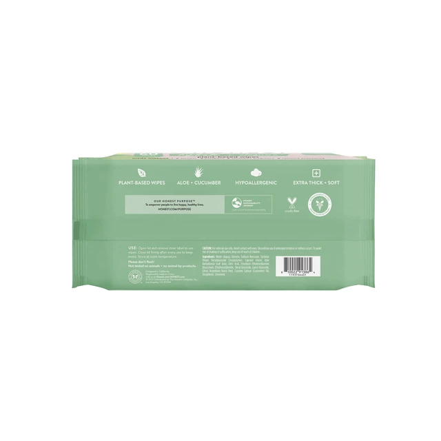 Alt view image 2 of 7 - The Honest Company Hydrate and Cleanse Benefit Wipes, 60 Count