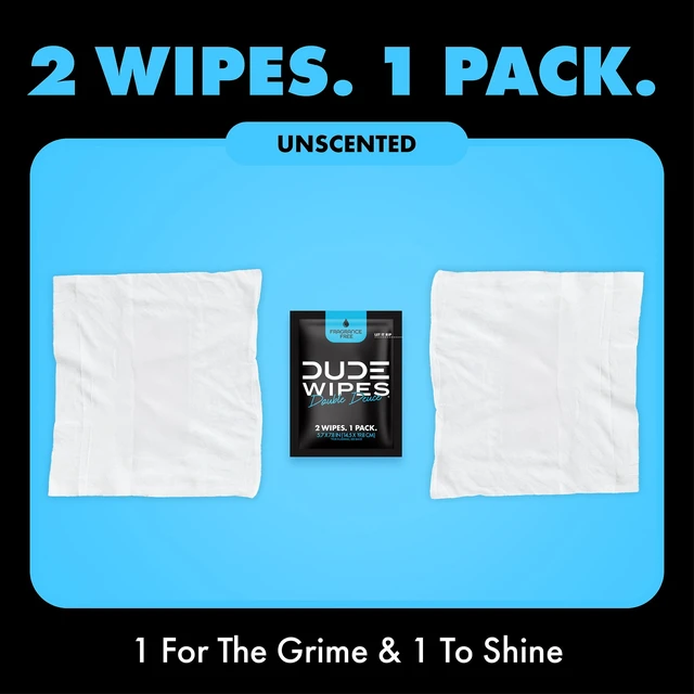 Alt view image 2 of 6 - DUDE Wipes Double Deuce Two-In-One On-The-Go Flushable Wipes Unscented 8 Pack (16 Count)