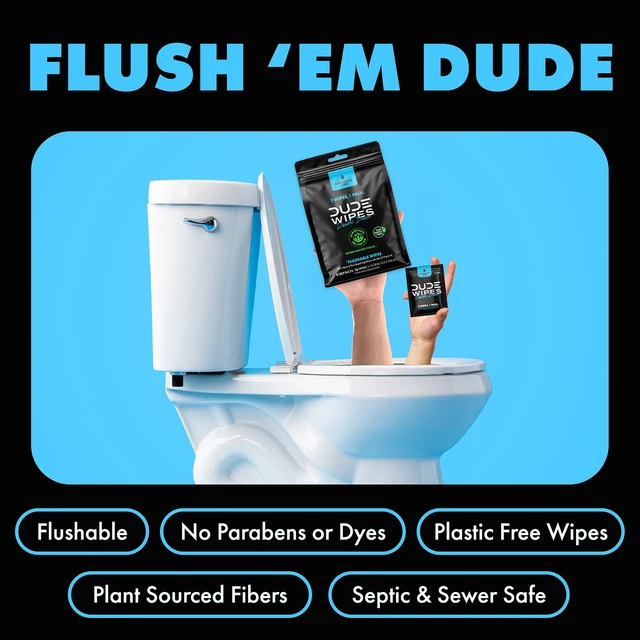 Alt view image 4 of 6 - DUDE Wipes Double Deuce Two-In-One On-The-Go Flushable Wipes Unscented 8 Pack (16 Count)