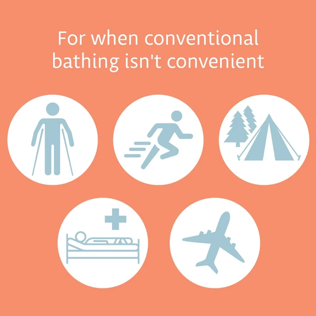 Alt view image 2 of 5 - Pharma-C Water-Activated No-Rinse Bathing Cloths, 2-Pack, Fresh Scent, 10 Cloths