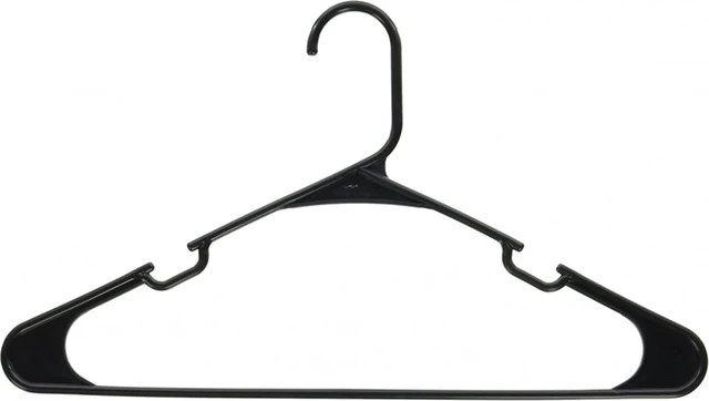 Alt view image 5 of 6 - Mainstays Black Plastic Clothes Hangers, 50-Count