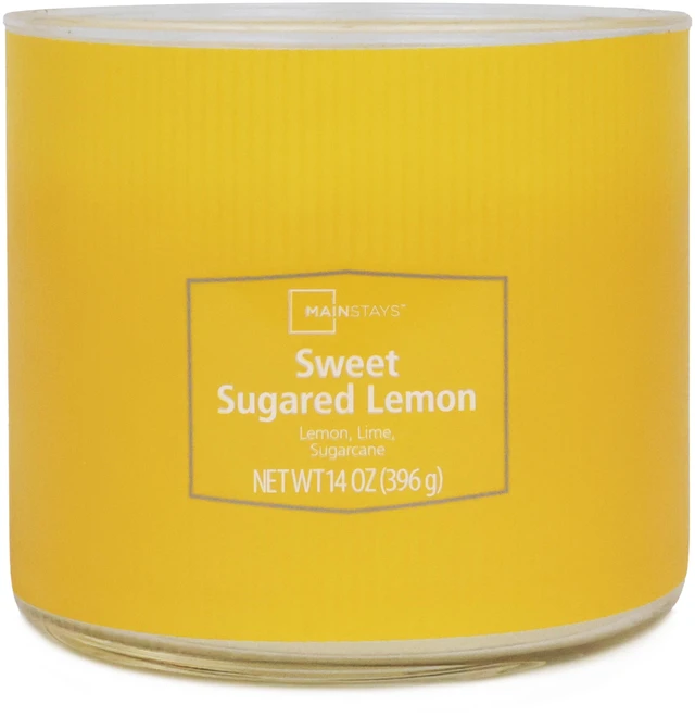 Alt view image 4 of 5 - Mainstays 3-Wick Textured Wrap Sweet Sugared Lemon Candle, 14 Ounce