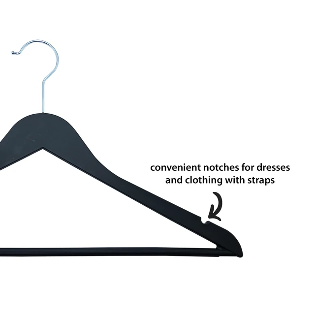 Alt view image 3 of 6 - Better Homes & Garden Non-Slip Adult Hangers, Rubber, Rich Black, 5 Count