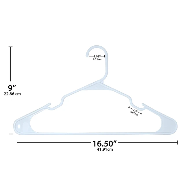 Alt view image 5 of 5 - Mainstays Plastic Notched Adult Hangers 50 Count, Arctic White