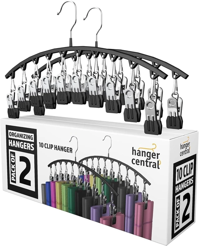 Main image of Hanger Central 2-Pack Non-Slip Legging Hangers with 10 Clips