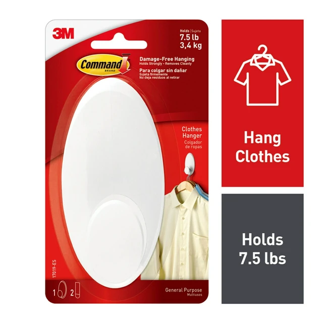 Alt view image 6 of 6 - Command Clothes Hanger, Large, White, 2-Pack