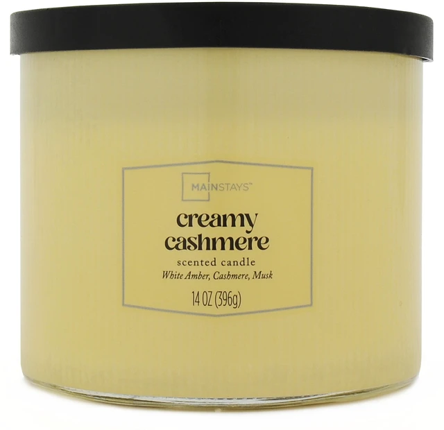 Alt view image 4 of 6 - Mainstays Textured Wrapped 3-Wick Candle, Creamy Cashmere, 14 oz