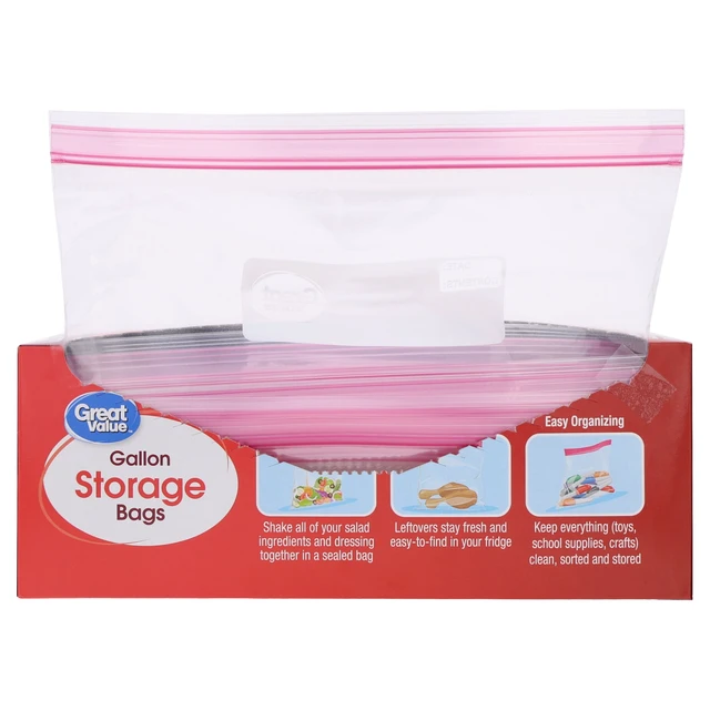 Alt view image 2 of 6 - Great Value Double Zipper Gallon Storage Bags, 120 Count