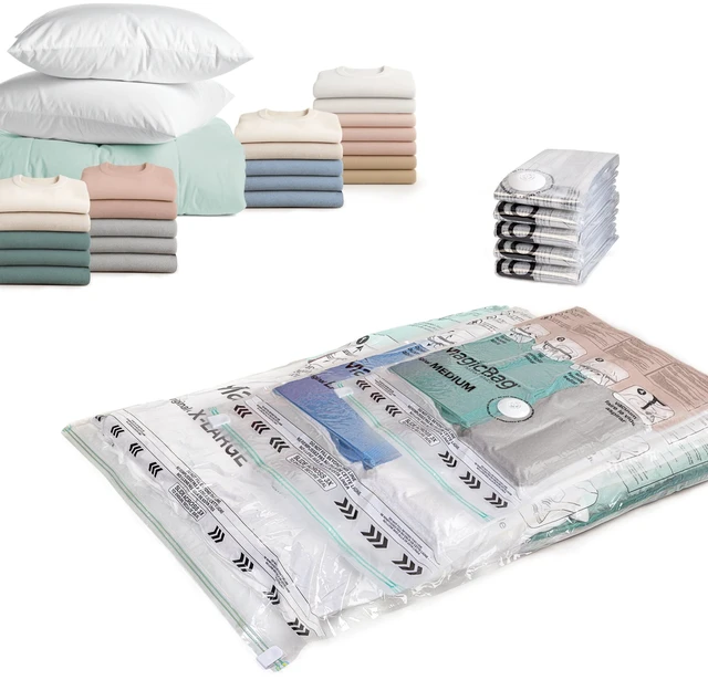 Alt view image 4 of 5 - MagicBag Variety Pack Vacuum Storage Bags, 8 Pack, Flat Compression for Clothing & Bedding, Space Saving & Airtight
