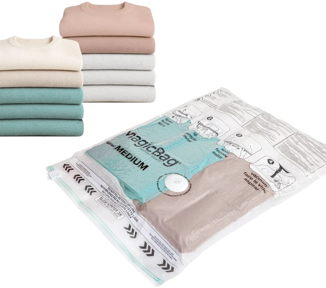 Alt view image 3 of 5 - MagicBag Variety Pack Vacuum Storage Bags, 8 Pack, Flat Compression for Clothing & Bedding, Space Saving & Airtight