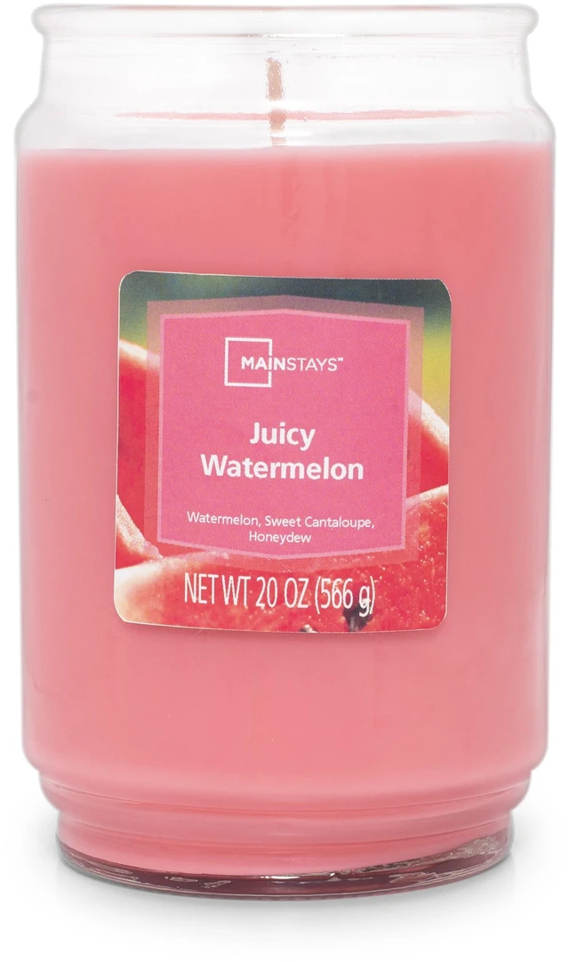 Main image of Mainstays Juicy Watermelon Scented Single Wick Jar Candle, 20oz