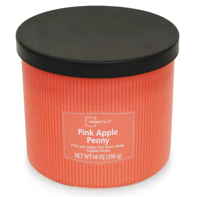 Alt view image 5 of 6 - Mainstays Apple Peony 3-Wick Textured Wrapped Jar Candle, 14 oz