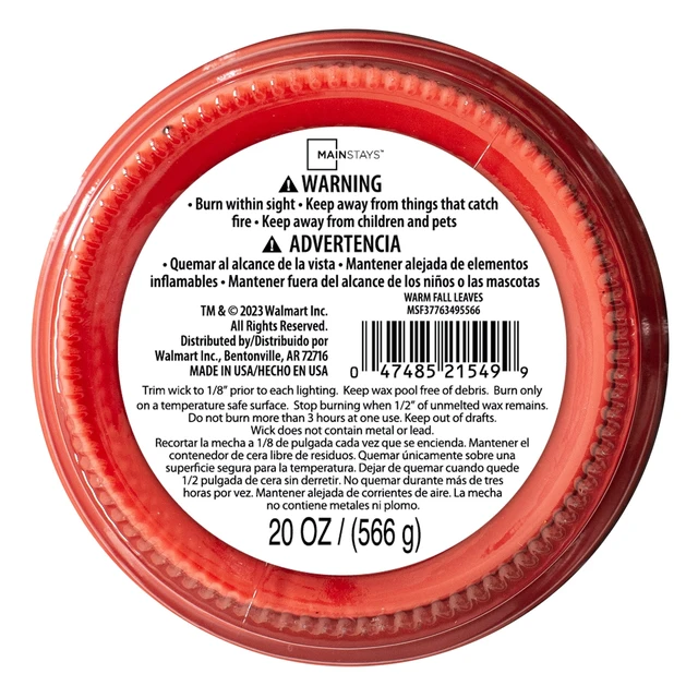 Alt view image 3 of 5 - Mainstays 20 oz Warm Fall Leaves 3-Wick Candle