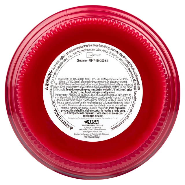 Alt view image 2 of 6 - Mainstays 20oz Cinnamon Scented Single-Wick Glass Jar Candle