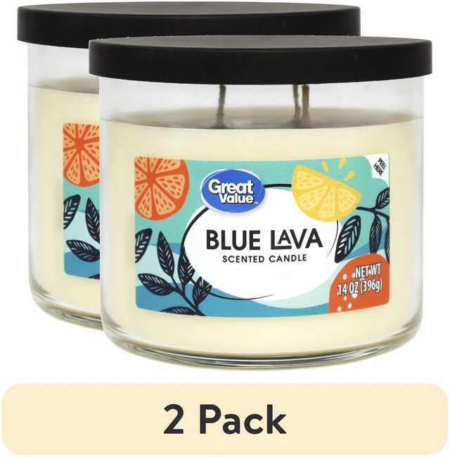 Main image of (2-Pack) Great Value Blue Lava Scented Jar Candle, 3 Wicks, 14oz