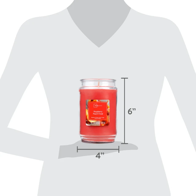 Alt view image 3 of 7 - Mainstays Raspberry Peach Fros Scented Single Wick Jar Candle 20 oz