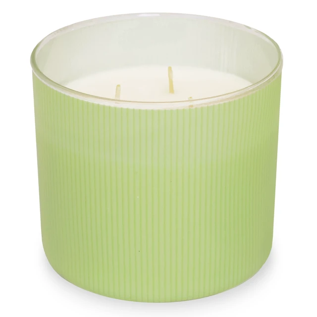 Alt view image 4 of 5 - Mainstays 3-Wick Textured Wrapped Candle, Cucumber Melon, 14 oz