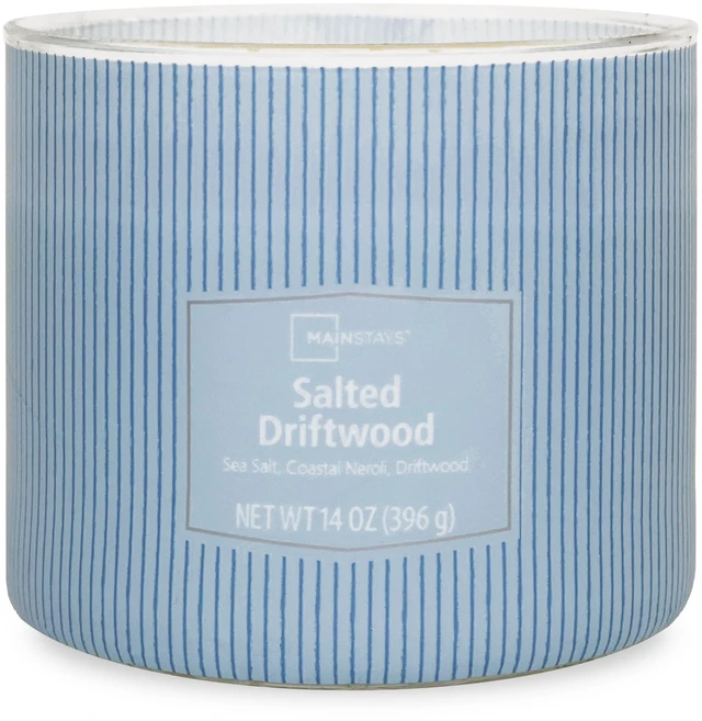 Alt view image 6 of 6 - Mainstays 14 oz 3-Wick Textured Wrapped Candle, Salted Driftwood