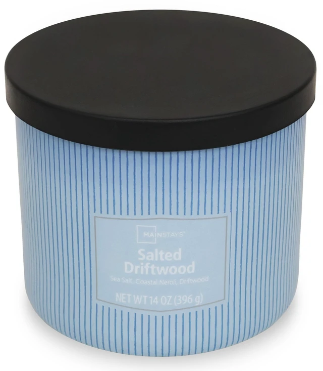 Alt view image 5 of 6 - Mainstays 14 oz 3-Wick Textured Wrapped Candle, Salted Driftwood
