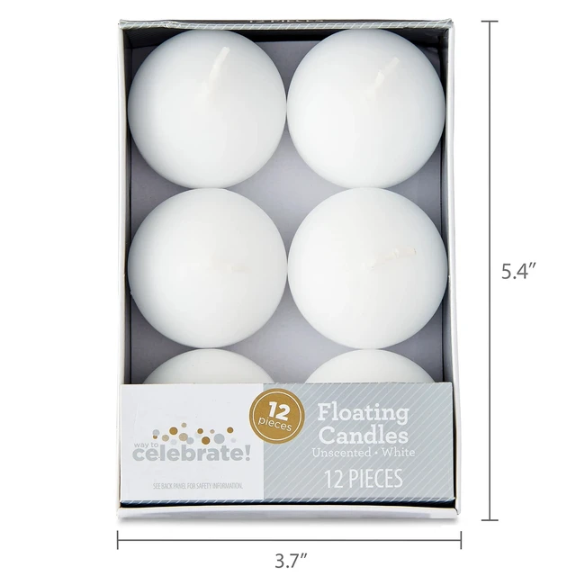 Alt view image 5 of 6 - Way to Celebrate Floating Candles, Unscented, White, 12 Count