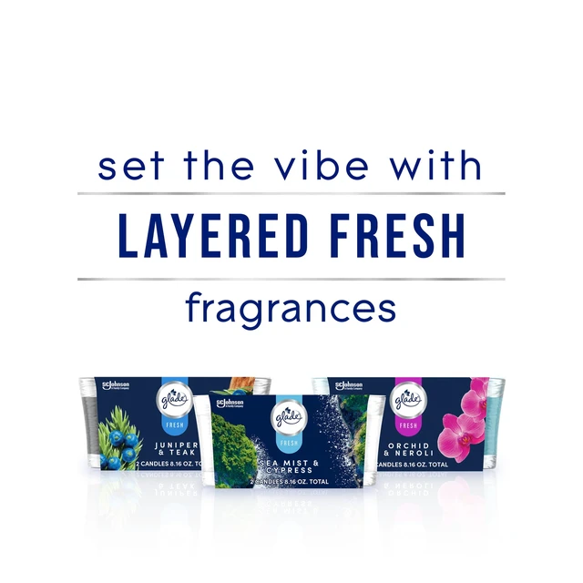 Alt view image 2 of 5 - Glade Candles Sea Mist & Cypress Fresh Collection 8.16oz 2-Pack