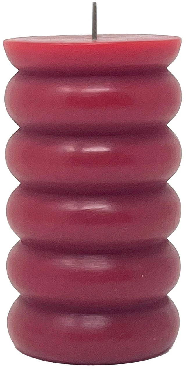 Main image of Mainstays Single Wick Bubble Pillar Candle, 3in x 5in, Unscented, Red