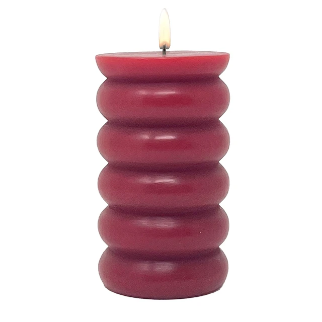 Alt view image 5 of 7 - Mainstays Single Wick Bubble Pillar Candle, 3in x 5in, Unscented, Red