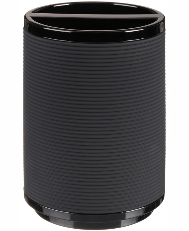 Main image of Mainstays Soft Touch Black Plastic Toothbrush Holder for Adults and Kids