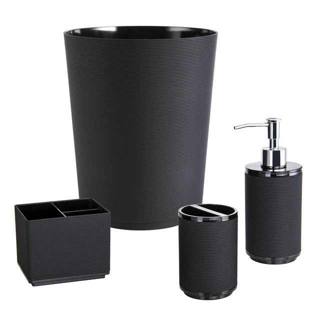 Alt view image 5 of 5 - Mainstays Soft Touch Black Plastic Toothbrush Holder for Adults and Kids