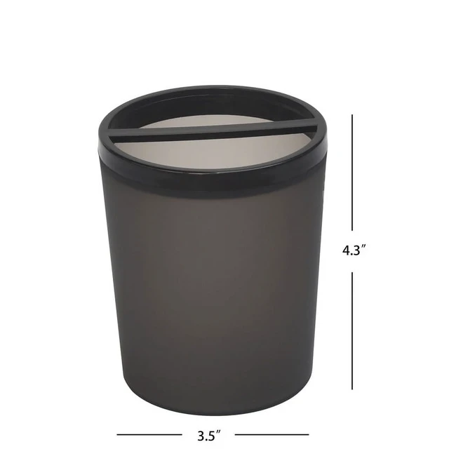 Alt view image 4 of 7 - Mainstays Frosted Black Plastic Toothbrush Holder