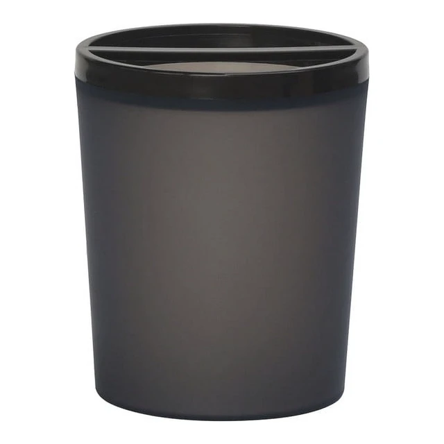 Alt view image 3 of 7 - Mainstays Frosted Black Plastic Toothbrush Holder