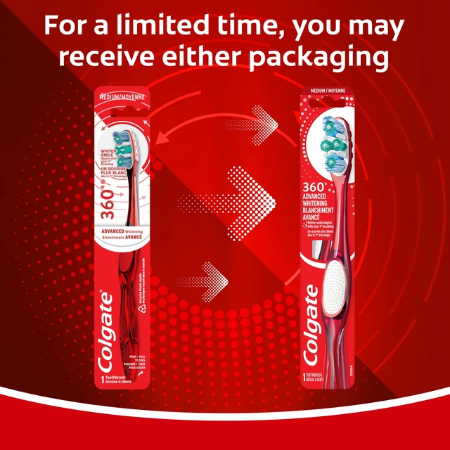 Alt view image 6 of 6 - Colgate 360 Advanced Whitening Toothbrush Medium Adult 1 Pack